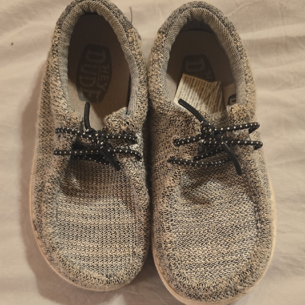 Hey Dude Textured Slip-On Shoes - Black and Gray